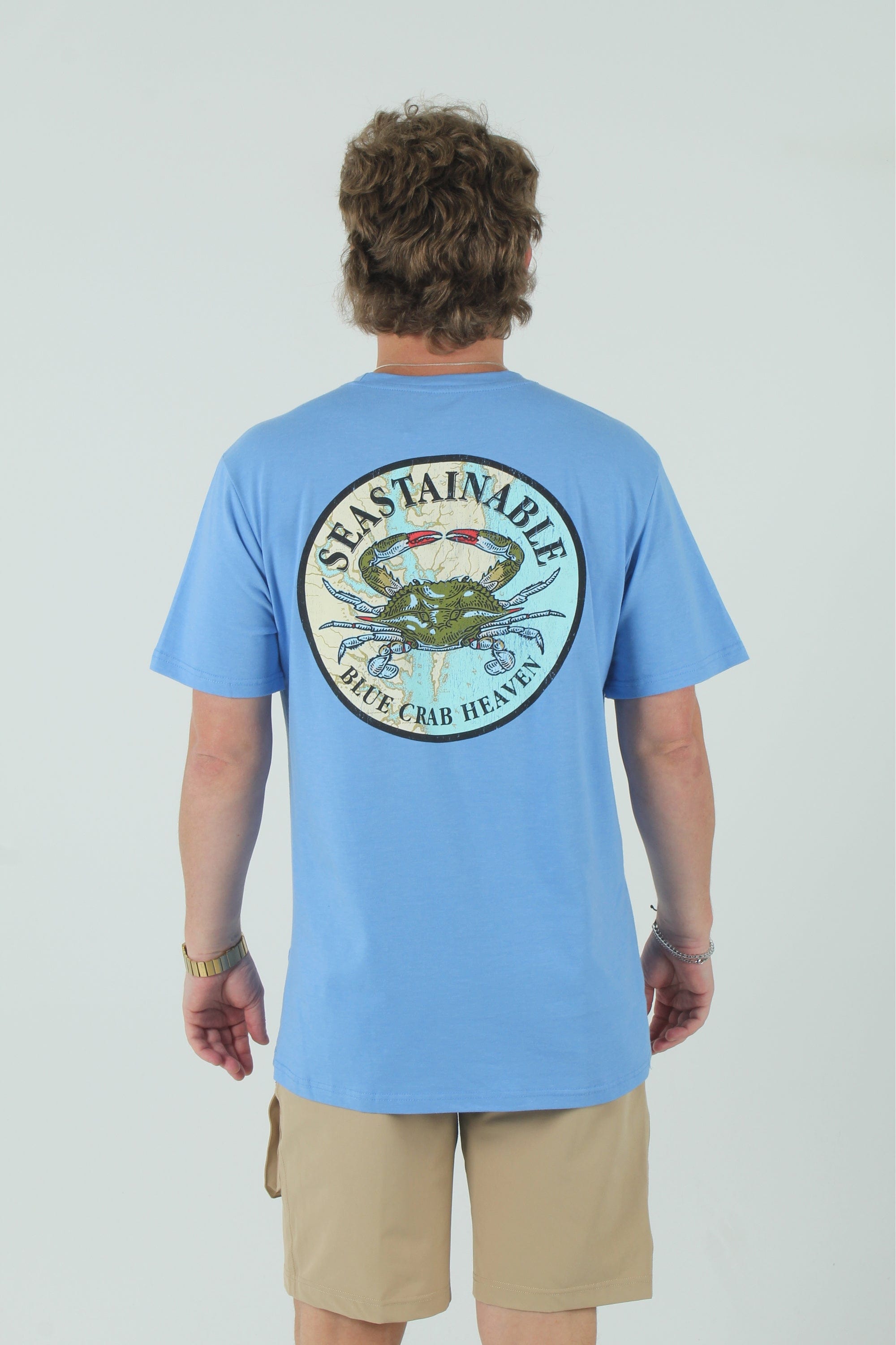Seastainable Blue Crab Short Sleeve Pocket Tee – Quiet Storm Surf Shop
