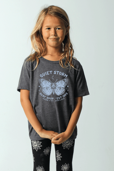QSSS/YPRINT Kids HTHR CHARCOAL / XS Youth Butterfly Short Sleeve Tee