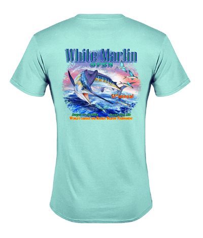 WHIMAR Unisex CELADON / S 2024 White Marlin Open Short Sleeve Tee