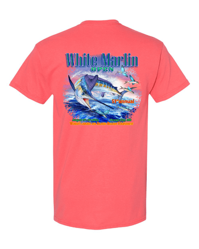 WHIMAR Unisex CORAL SILK / S 2024 White Marlin Open Short Sleeve Tee