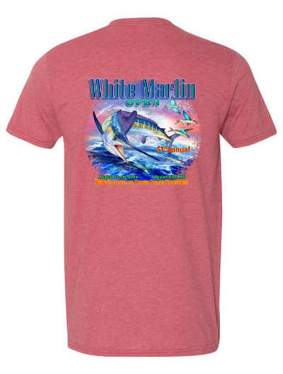 WHIMAR Unisex HTHR CARDINAL / S 2024 White Marlin Open Short Sleeve Tee