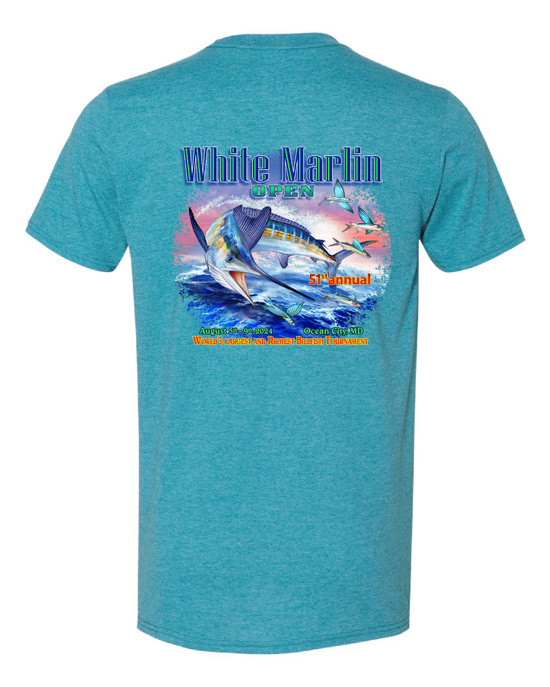WHIMAR Unisex HTHR GALAPAGOS / S 2024 White Marlin Open Short Sleeve Tee