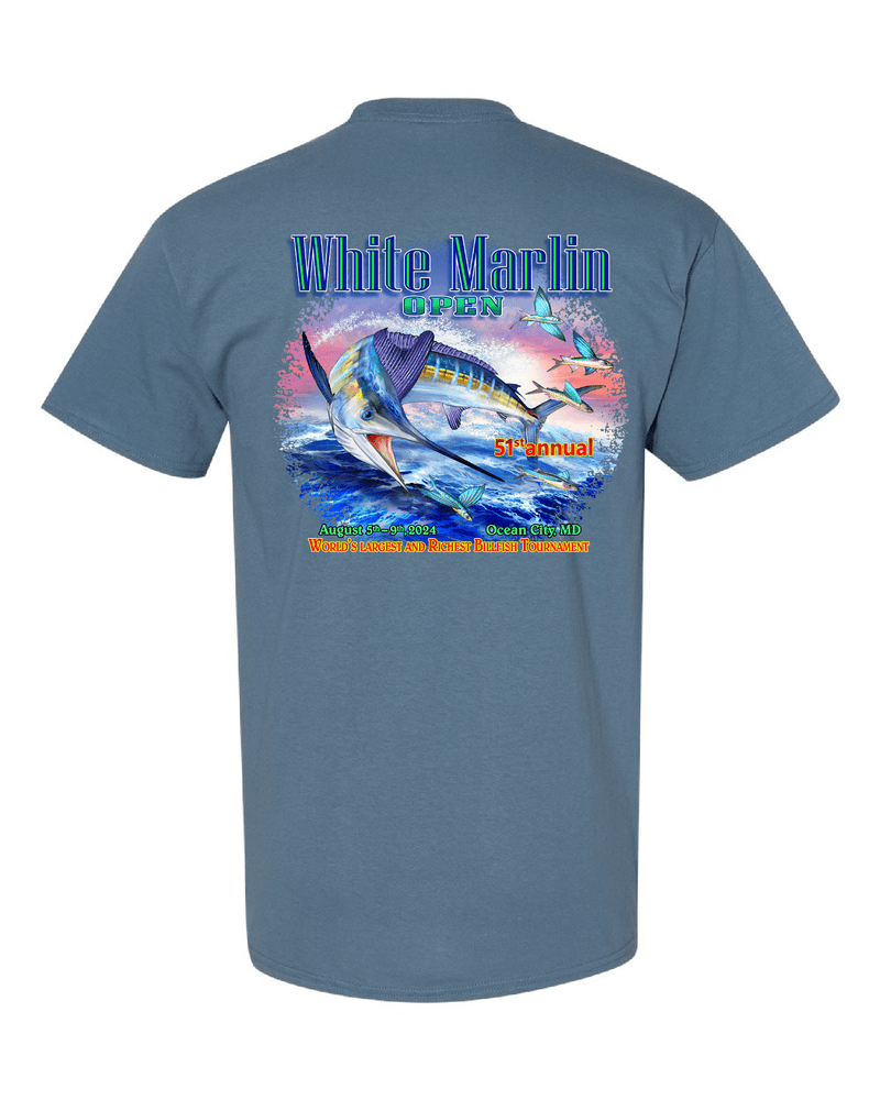 WHIMAR Unisex INDIGO BLUE / S 2024 White Marlin Open Short Sleeve Tee