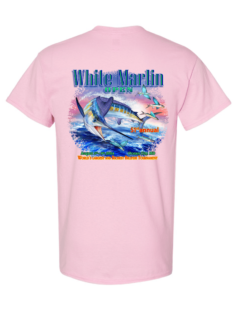 WHIMAR Unisex LT PINK / S 2024 White Marlin Open Short Sleeve Tee
