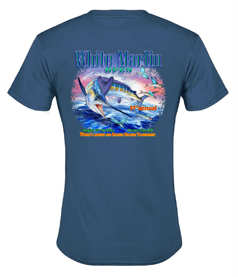 WHIMAR Unisex MARINE / S 2024 White Marlin Open Short Sleeve Tee