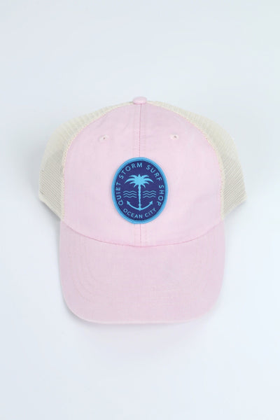 QSSS/ADAMS GEN-Men's LT PINK / OS Anchor Palm Garmet Dyed Hat