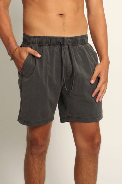 QSSS/KFINE GEN-Men's CHARCOAL / S Quiet Storm Pigment Dyed Volley Shorts