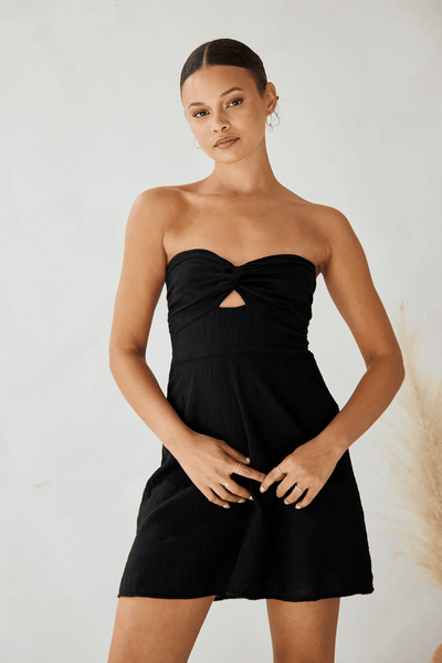 BLANCO GEN-Women's BLACK / S Blanco Twist Front Tube Mini Dress