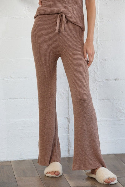 BYTOGET GEN-Women's BROWN / S Sweater Knit Cozy Pant
