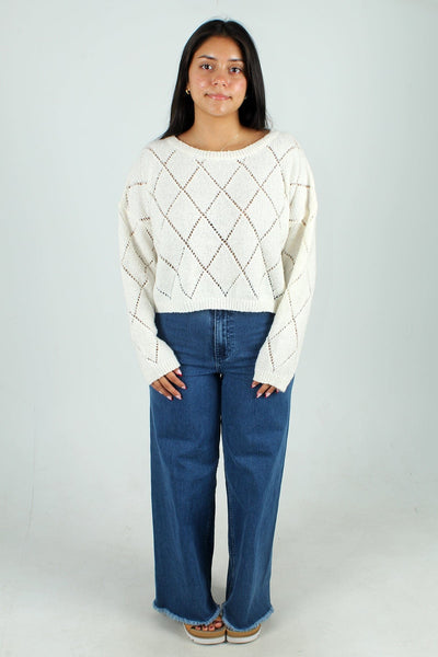 DREAME GEN-Women's IVORY / S/M Aimee Sort Crew Sweater