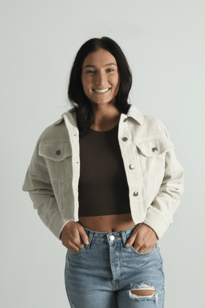 HYFVE GEN-Women's CREAM / S She's So Fine Crop Corduroy Jacket