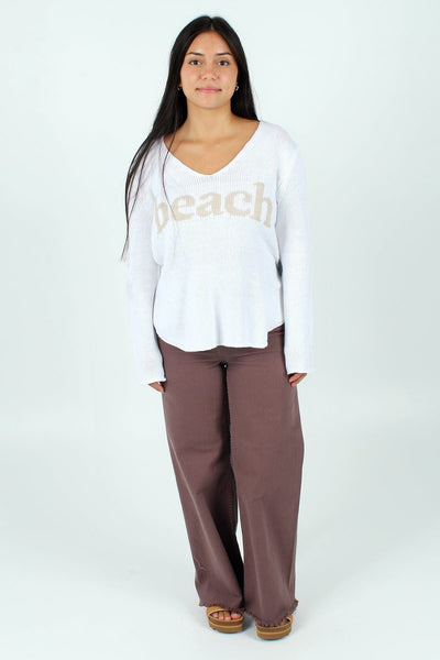 MIRACL GEN-Women's WHITE/KHAKI / S Lightweight Beach Sweater