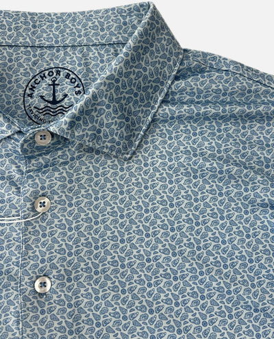 QSSS/ANCHBOY GEN-Men's Anchor Boys Blue Mini Oysters Tech Polo