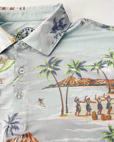 QSSS/ANCHBOY GEN-Men's Anchor Boys Hawaiian Scene Tech Polo
