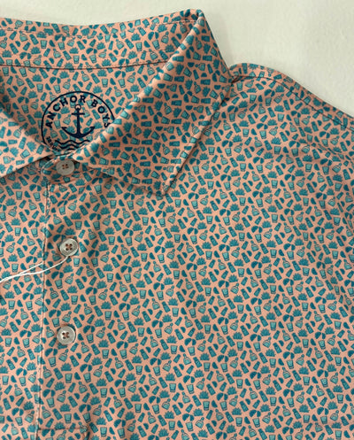 QSSS/ANCHBOY GEN-Men's Anchor Boys Mini Agave Tech Polo