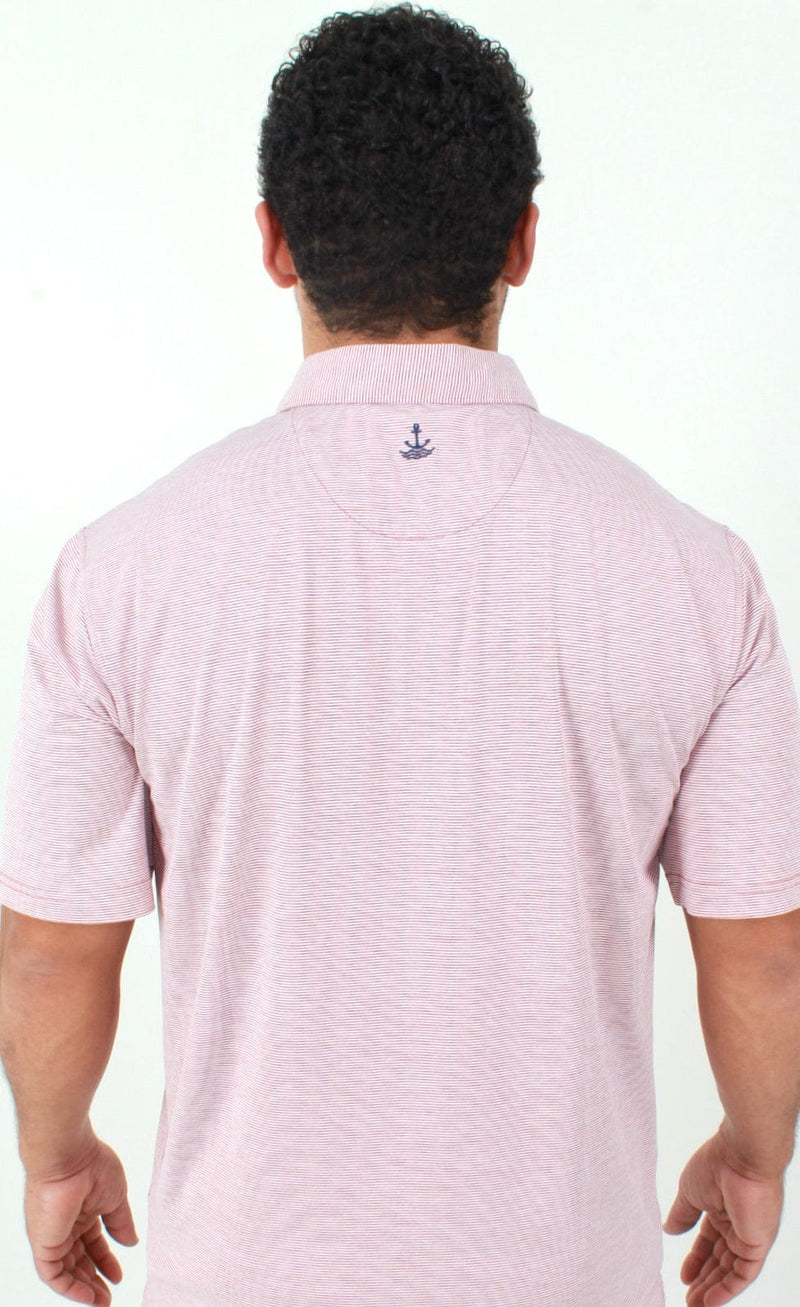 QSSS/ANCHBOY Mens Anchor Boys Stripe Marlin Tech Polo