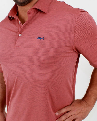 QSSS/ANCHBOY Mens Anchor Boys Stripe Marlin Tech Polo