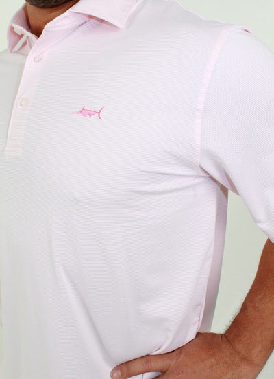 QSSS/ANCHBOY Mens Anchor Boys Stripe Marlin Tech Polo