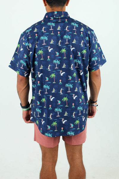 QSSS/ANCHBOY GEN-Men's Anchor Boys Tropical Paradise Tech Button Front