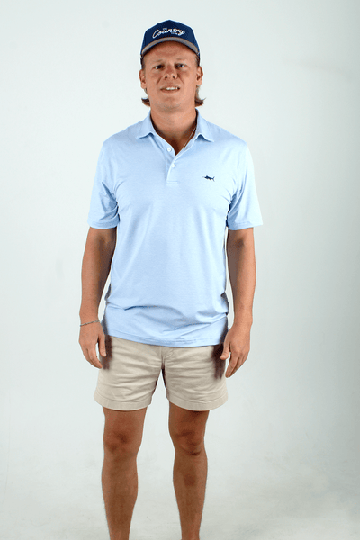 QSSS/ANCHBOY GEN-Men's BABY BLUE/WHITE / S Anchor Boys Marlin Stripe Tech Polo