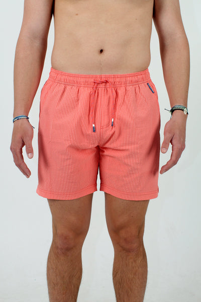 QSSS/ANCHBOY GEN-Men's CORAL / S Anchor Boys 17" Seersucker Volley Shorts