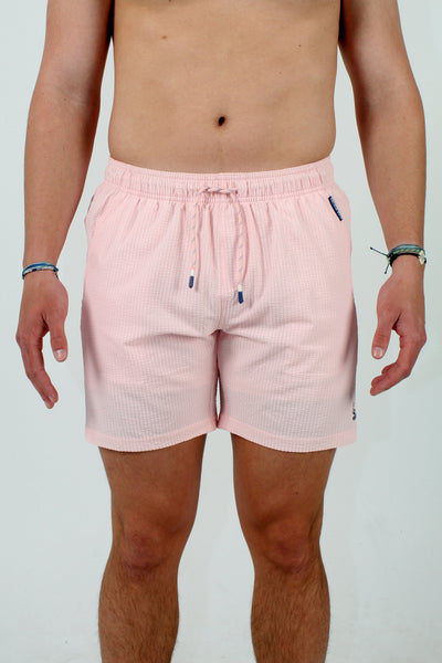 QSSS/ANCHBOY GEN-Men's CRYSTAL ROSE / S Anchor Boys 17" Seersucker Volley Shorts