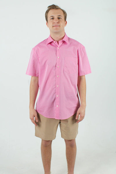 QSSS/ANCHBOY GEN-Men's DARK PINK / S Anchor Boys Short Sleeve Chambray Collar Shirt