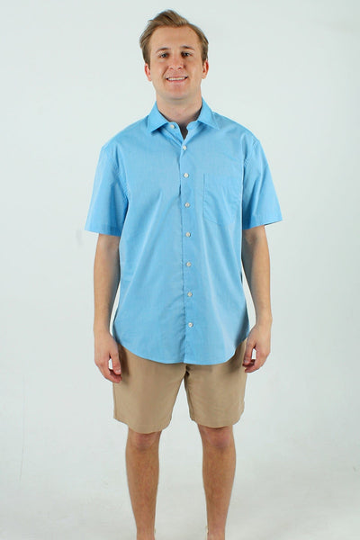 QSSS/ANCHBOY GEN-Men's DARK TURQUOISE / S Anchor Boys Short Sleeve Chambray Collar Shirt