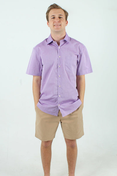 QSSS/ANCHBOY GEN-Men's LAVENDER / S Anchor Boys Short Sleeve Chambray Collar Shirt