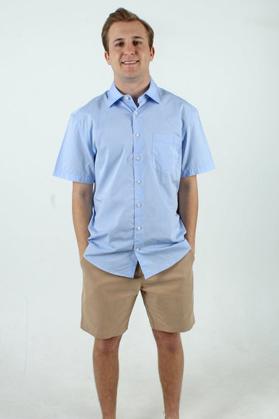 QSSS/ANCHBOY GEN-Men's LT BLUE / S Anchor Boys Short Sleeve Chambray Collar Shirt