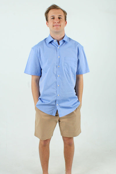 QSSS/ANCHBOY GEN-Men's MIDDLE BLUE / S Anchor Boys Short Sleeve Chambray Collar Shirt