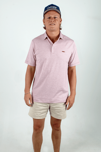 QSSS/ANCHBOY GEN-Men's NANT RED/WHITE / S Anchor Boys Marlin Stripe Tech Polo