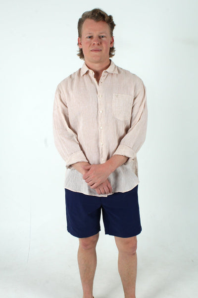 QSSS/ANCHBOY GEN-Men's NATURAL / S Anchor Boys Linen Long Sleeve Shirt