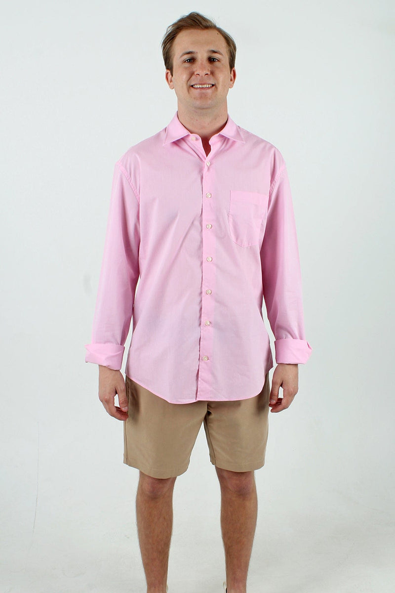 QSSS/ANCHBOY Mens PINK / S Anchor Boys Long Sleeve Chambray Collar Shirt