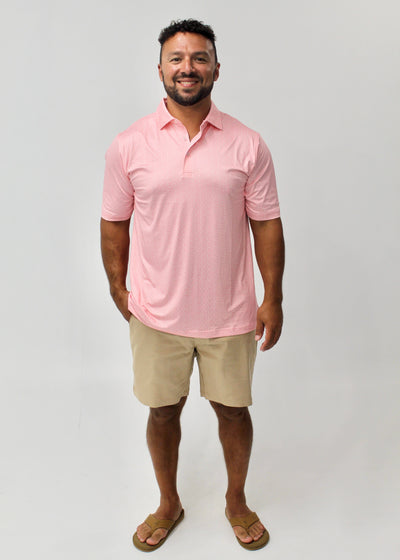 QSSS/ANCHBOY GEN-Men's PINK / S Anchor Boys Pink Mini Oysters Tech Polo