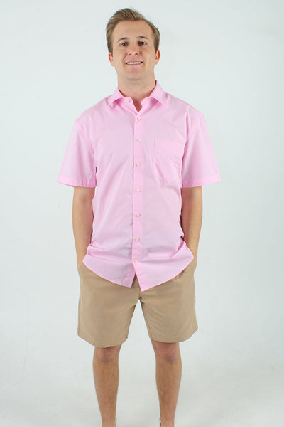 QSSS/ANCHBOY GEN-Men's PINK / S Anchor Boys Short Sleeve Chambray Collar Shirt