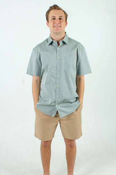 QSSS/ANCHBOY GEN-Men's SEAFOAM / S Anchor Boys Short Sleeve Chambray Collar Shirt