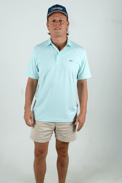 QSSS/ANCHBOY GEN-Men's SEAFOAM/WHITE / S Anchor Boys Marlin Stripe Tech Polo