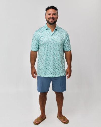 QSSS/ANCHBOY GEN-Men's TEAL / S Anchor Boys Crabby Tech Polo