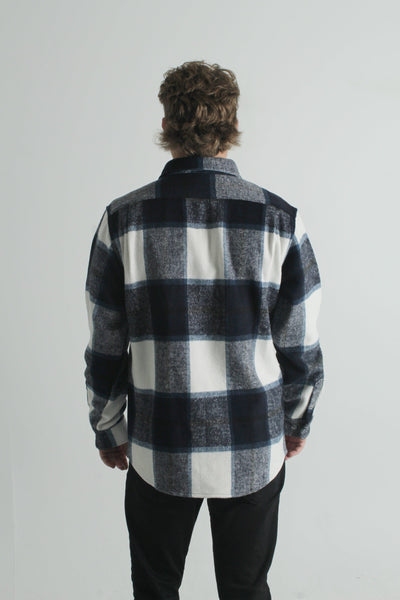 QSSS/CLOTHO GEN-Men's Heavyweight Plaid Long-Sleeve Flannel