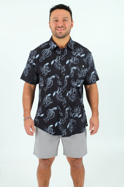 QSSS/EASYPROMO GEN-Men's BLACK / S Quiet Storm Octo Tech Button Up