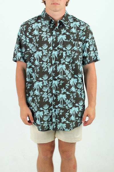 QSSS/EASYPROMO GEN-Men's BLACK / S Quiet Storm Palm Paradise Button Up