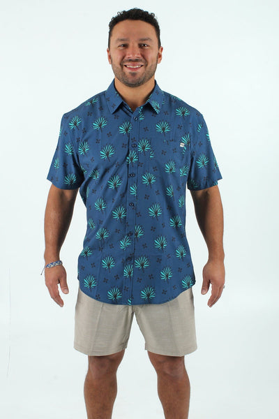 QSSS/EASYPROMO GEN-Men's BLUE / S Quiet Storm North Shore Fan Tech Button Up