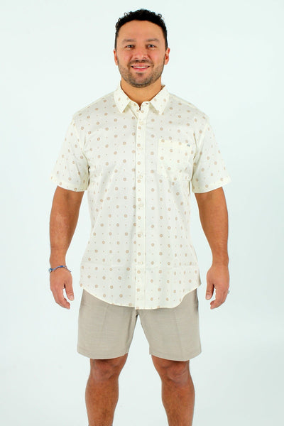 QSSS/EASYPROMO GEN-Men's NATURAL / S Quiet Storm Geo Dots Button Up