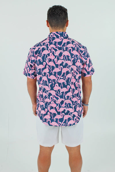 QSSS/FRATDADDY GEN-Men's Frat Daddy Flamingos Tech Button Front