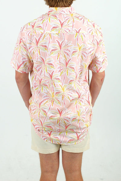 QSSS/FRATDADDY GEN-Men's Frat Daddy Pink Palms Short Sleeve Woven