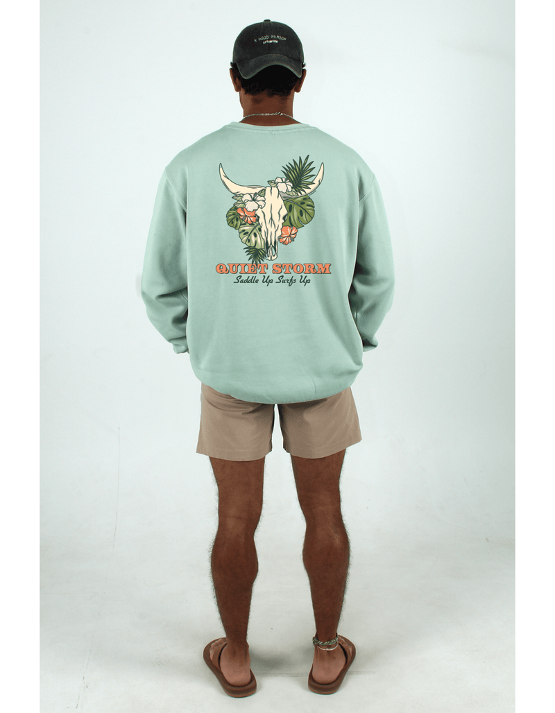 QSSS/GD Unisex BAY / S Longhorn Skull Crew Fleece