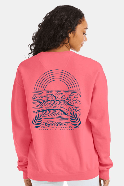 QSSS/GD Unisex CORAL CRAZE / S Lost in Paradise Crew Fleece