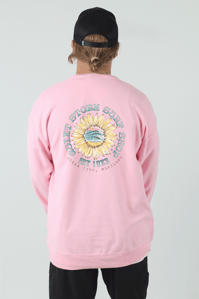 QSSS/GD Unisex COTTON CANDY / S Sunflower Wave Crew Fleece