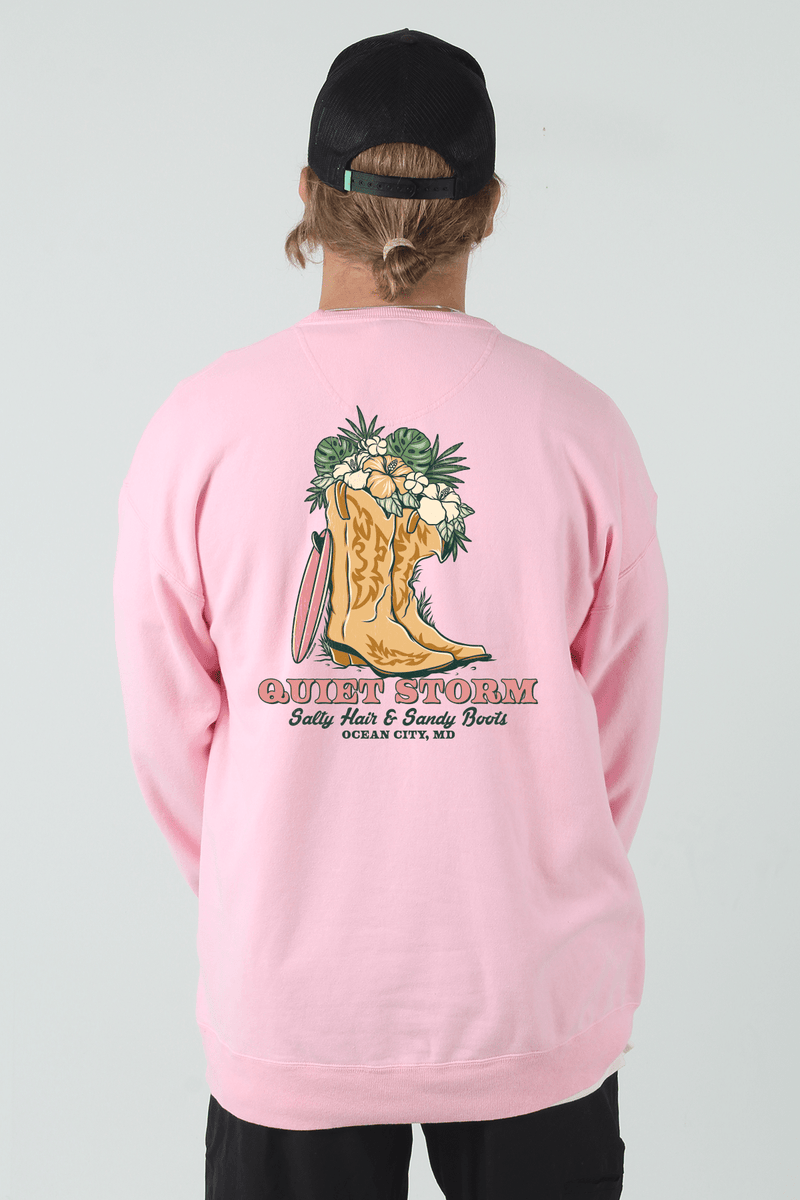 QSSS/GD Unisex COTTON CANDY / S Western Boots Crew Fleece